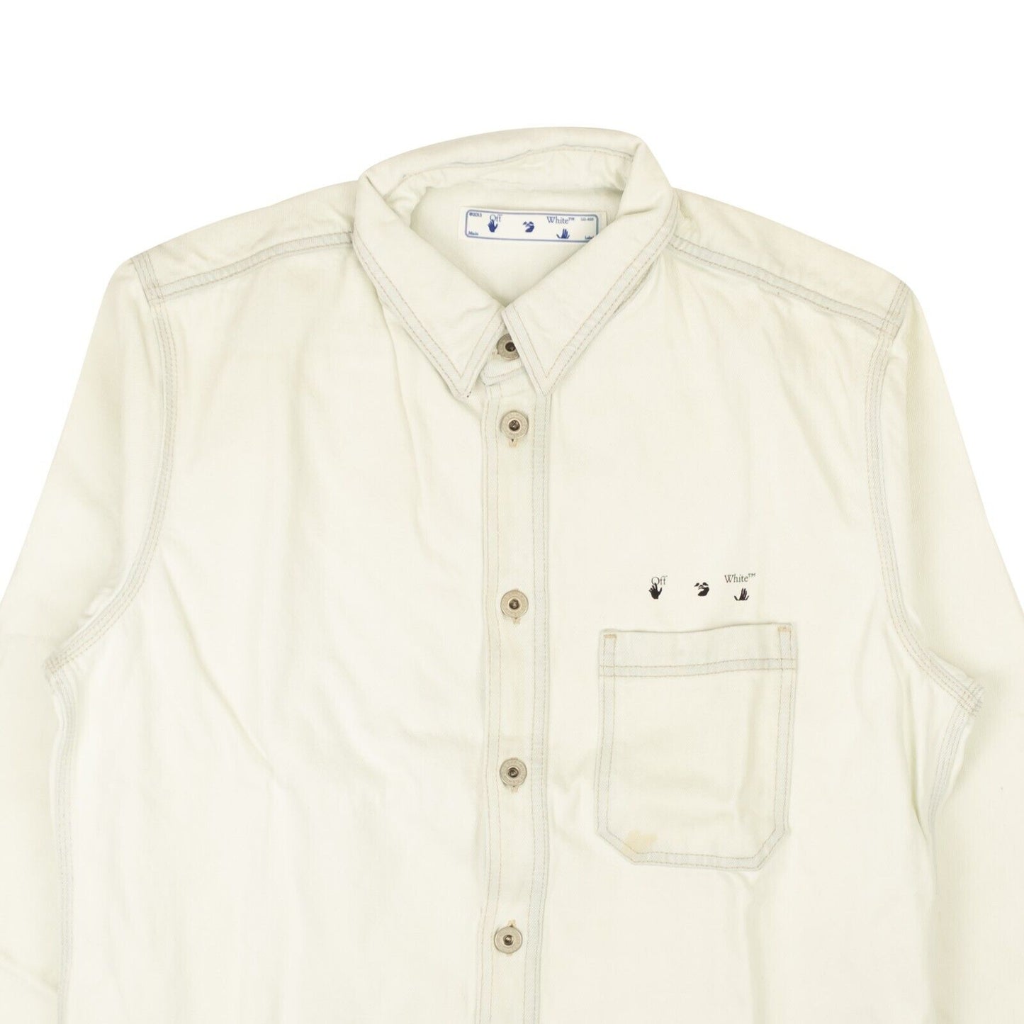 Off-White C/O Virgil Abloh Marker Denim Shirt - Dirty White/Red