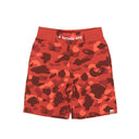 Red Cotton Color Camo Sweat Shorts