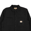 Black Polyester Quilted Fatigued Button-Up Shirt