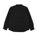 Black Polyester Quilted Fatigued Button-Up Shirt