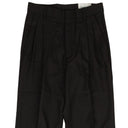 Black Cotton Rio Pleated Trousers