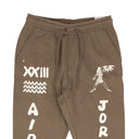x Umar Rashid Brown Cotton Fleece Logo Pants