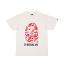 White Cotton Pink Big Head Short Sleeve T-Shirt