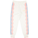 White Polyester Knit Side Detail Track Pants