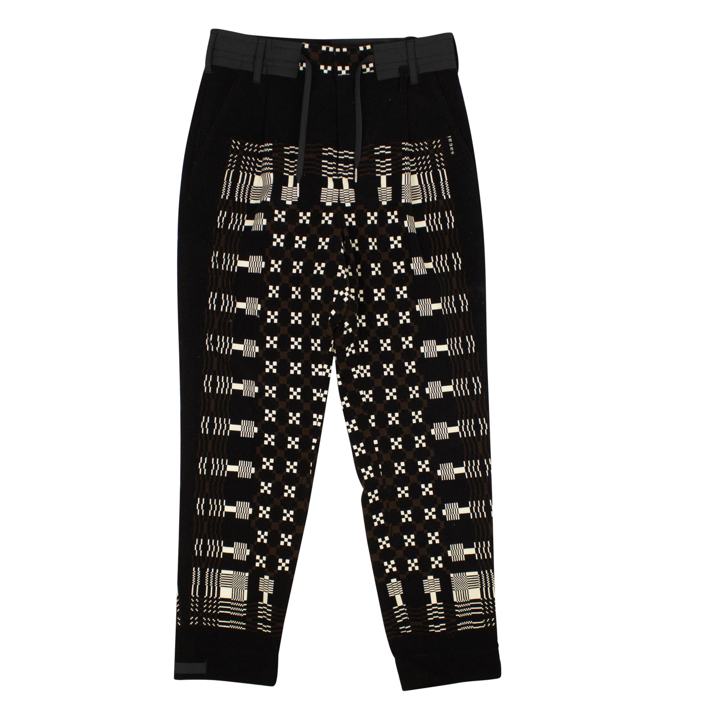 Sacai Geometric Print Pants - Black