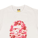 White Cotton Pink Big Head Short Sleeve T-Shirt