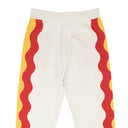 White And Red Cotton Knit Track Pants