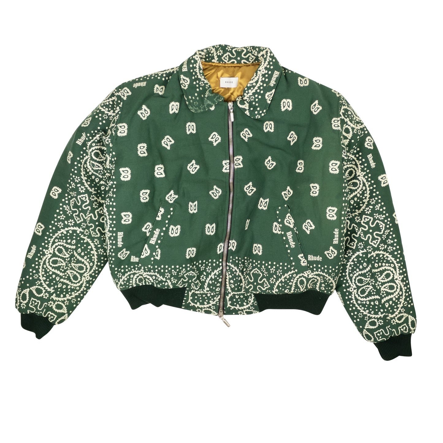 Rhude Lightning Bomber Jacket - Forest/Cream