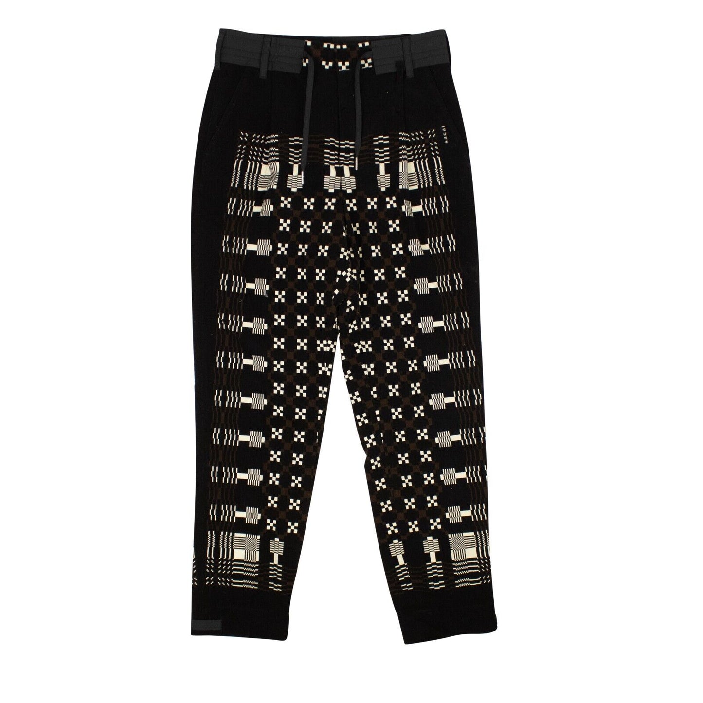 Sacai Geometric Print Pants - Black