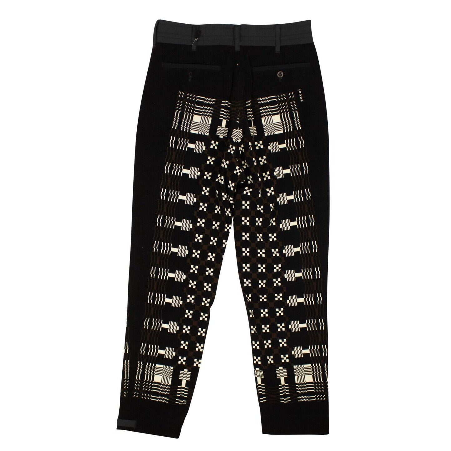 Sacai Geometric Print Pants - Black