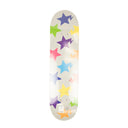 Grey And Multicolored Star Pattern Skate Deck