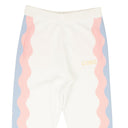 White Polyester Knit Side Detail Track Pants