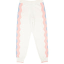 White Polyester Knit Side Detail Track Pants