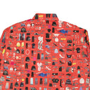 Men's Red Cotton Allover Print Button Down Shirt