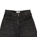 Women's Stone Black Cotton Kick Skate Logo Shorts