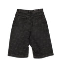 Women's Stone Black Cotton Kick Skate Logo Shorts