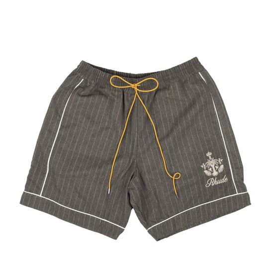 Grey Polyester Striped Detail PJ Shorts