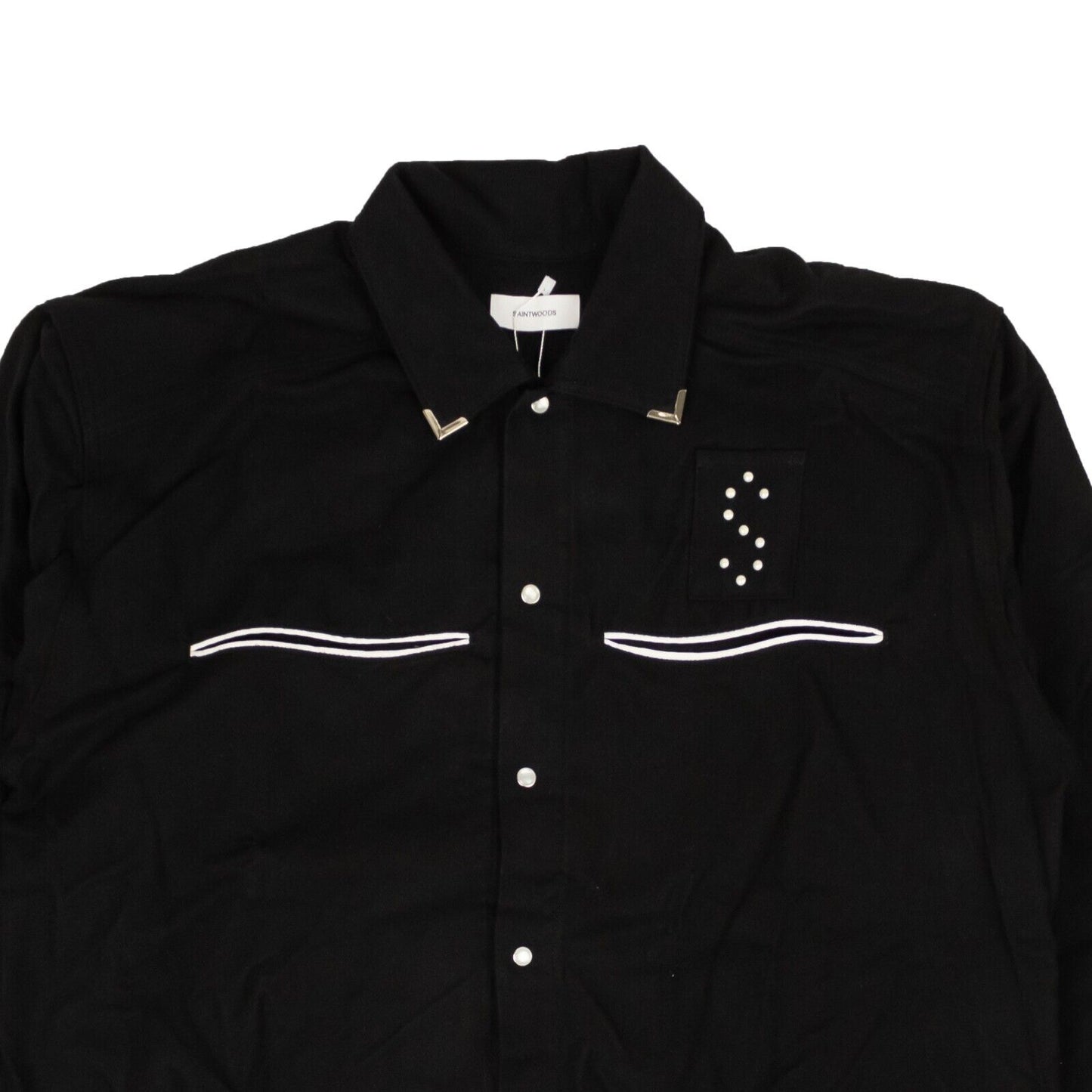 Saintwoods Star Flannel Shirt - Black