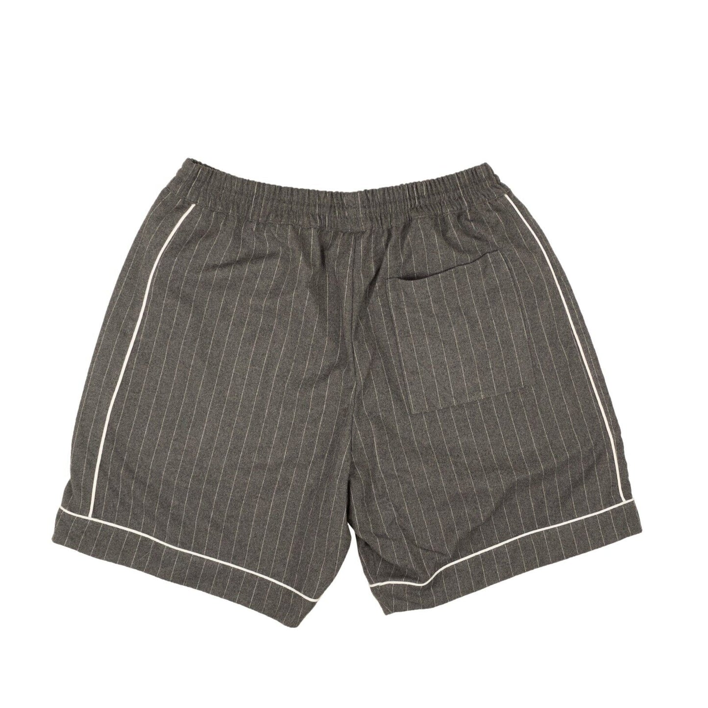 Grey Polyester Striped Detail PJ Shorts