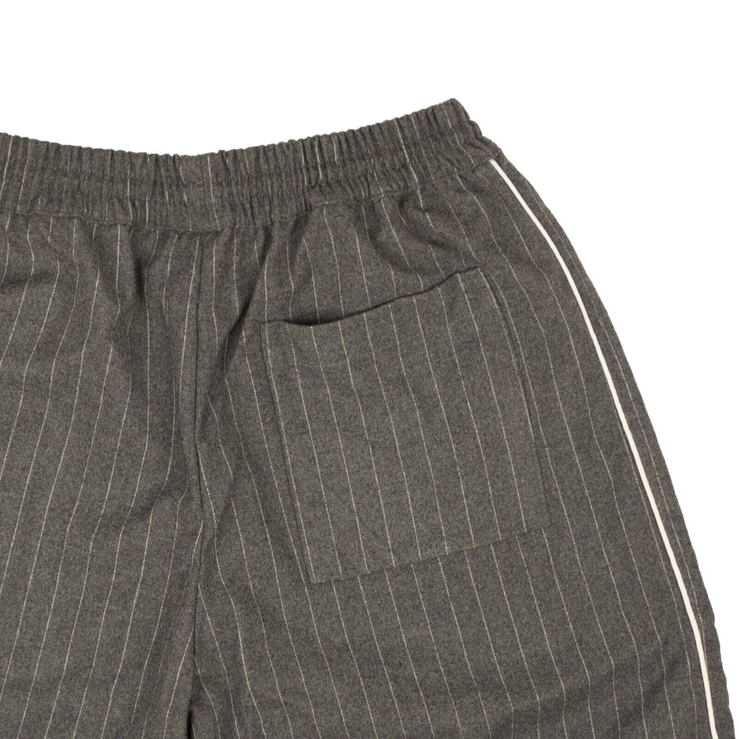 Grey Polyester Striped Detail PJ Shorts