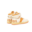 White & Orange Leather Rhecess Hi Top Sneakers