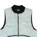 Light Blue Cotton Front Logo Denim Vest