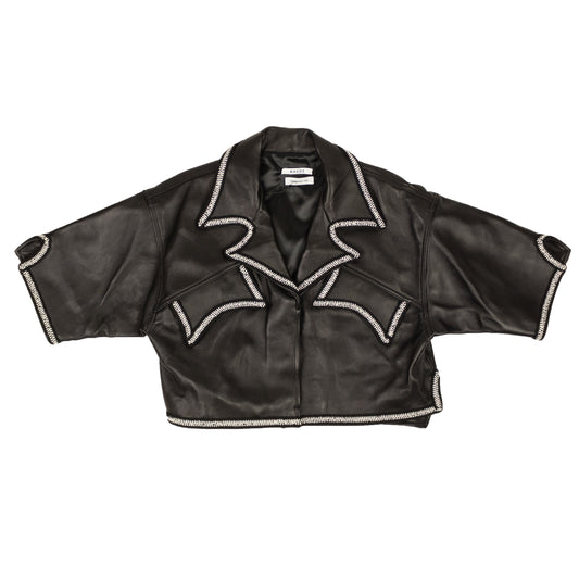 Rhude Lace-Trim Leather Shirt - Black