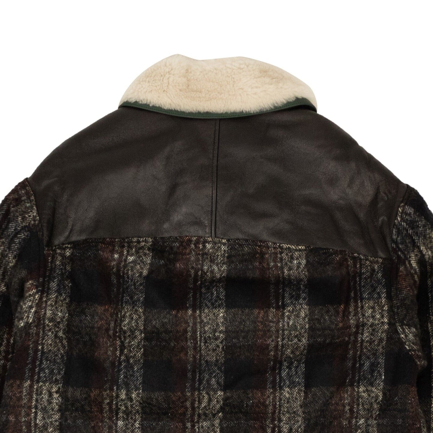 Opening Ceremony Shearling Tartan Jacket - Charcoal