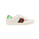 Kid's White Leather Classic Ace Low Sneakers