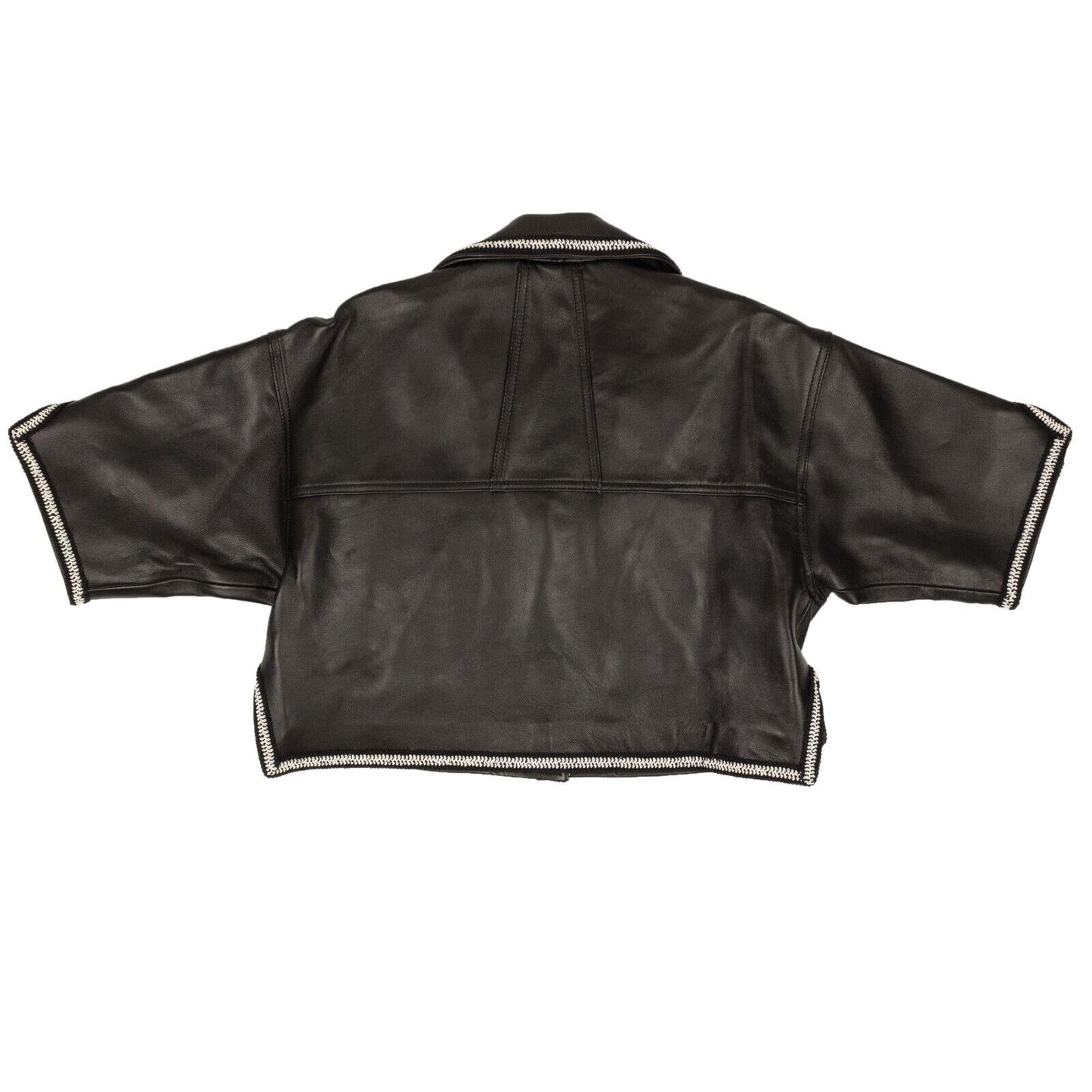 Rhude Lace-Trim Leather Shirt - Black