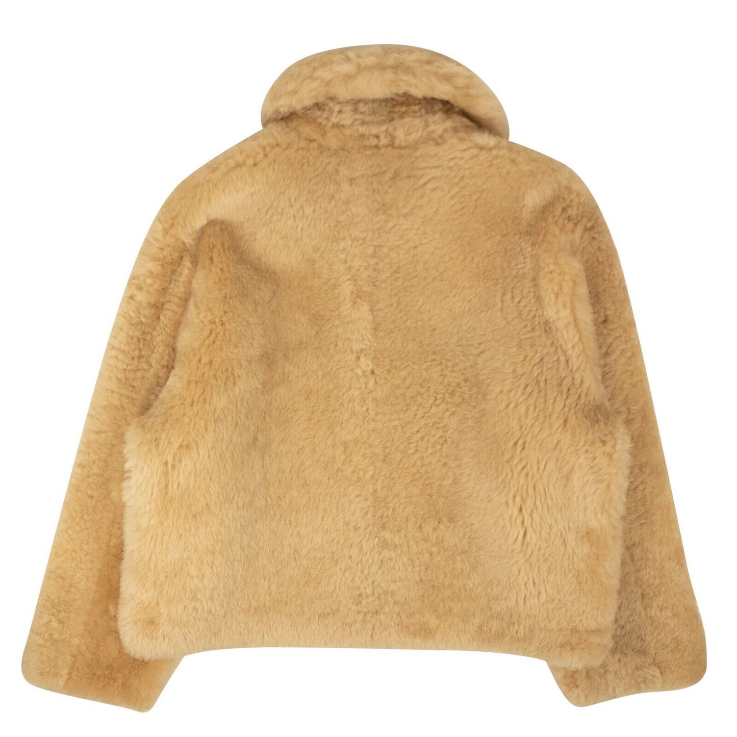 Erl Shearling Leather Coat - Beige