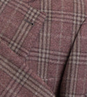 Burgundy Plaid Wool Two-Button Blazer