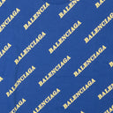 Men's Blue And Yellow All Over Logo Sporty T-Shirt