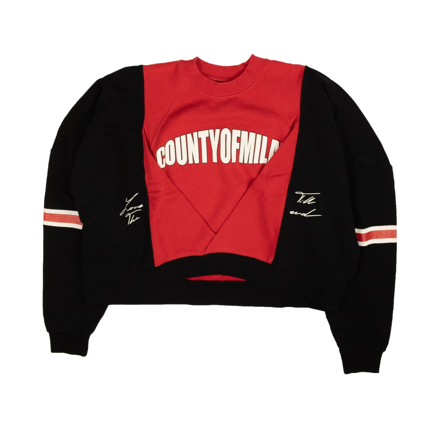 Marcelo Burlon Block Color Over Crewneck - Black/Red