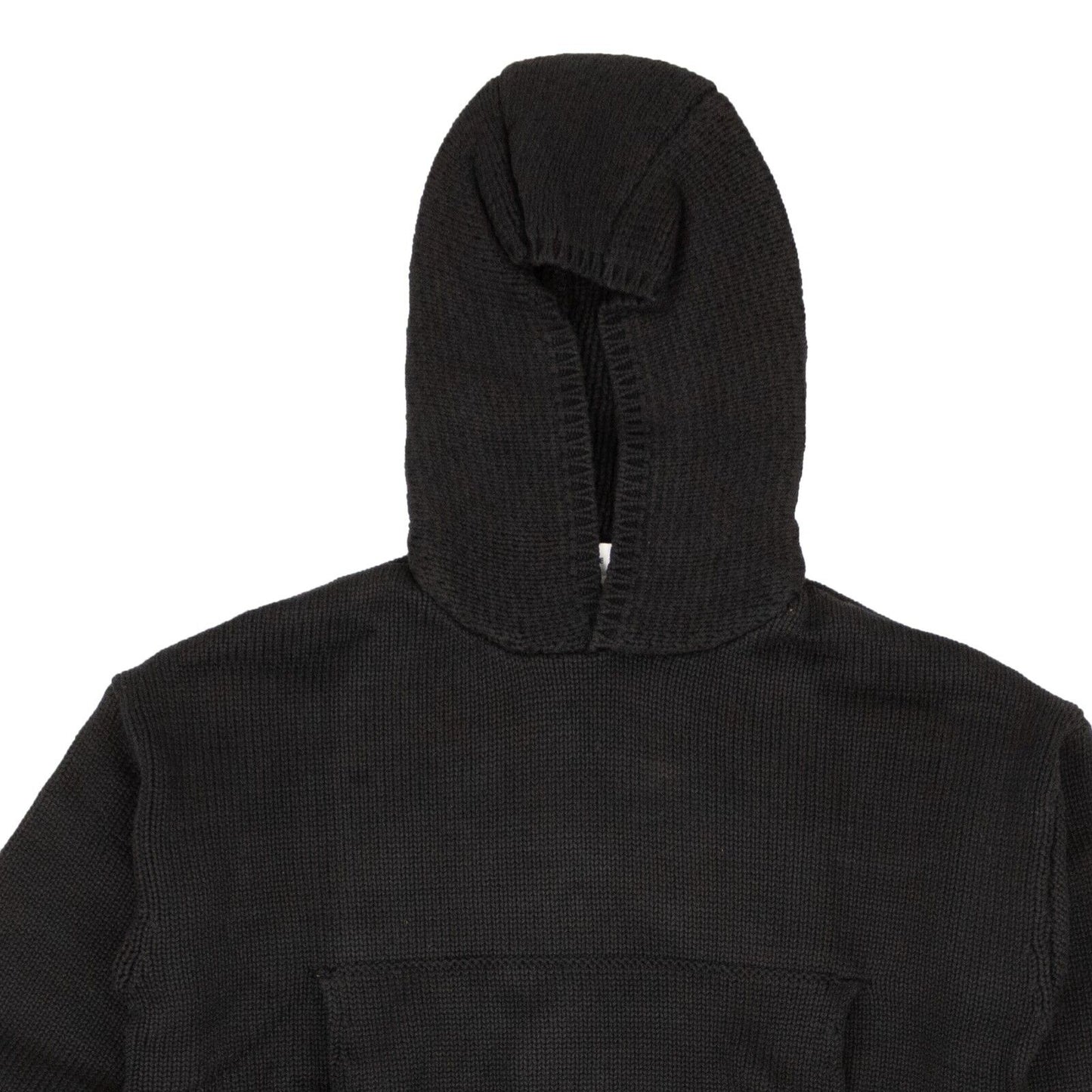 Black Cotton Laze Pullover Hoodie