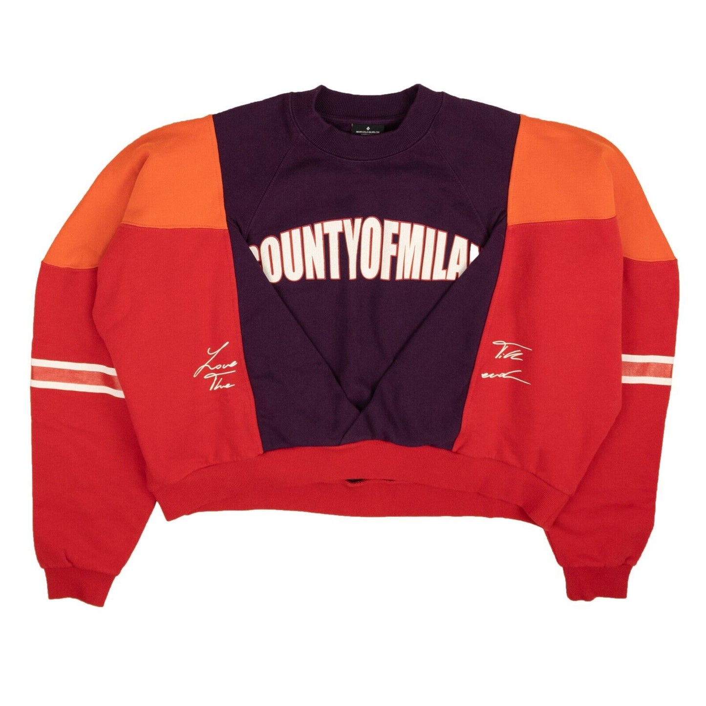 Marcelo Burlon Block Color Over Crewneck - Purple/Red/Orange