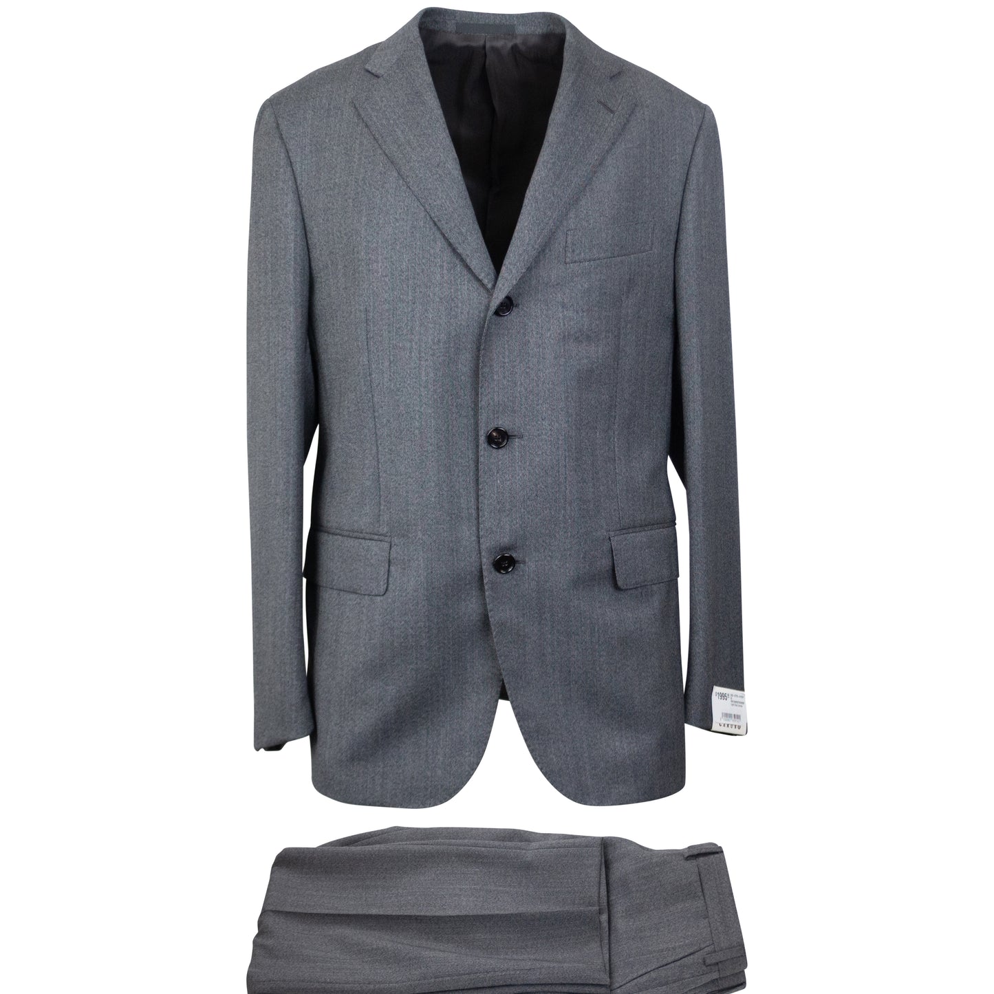 Grey Wool Single Breasted Suit 7R