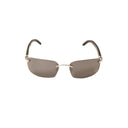 Cartier Rectangle Buffalo Horn Sunglasses - Gray/Silver