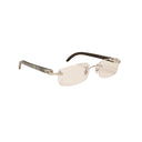 Silver And Grey Rectangle Buffalo Horn Eyeglasses