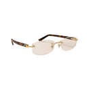 Gold And Brown Tortoise Rectangle Sunglasses