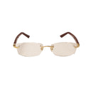 Gold And Burgundy Rectangle Eyeglasses