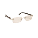 Silver And Black Rectangle Buffalo Horn Eyeglasses
