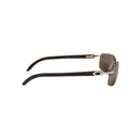 Cartier Rectangle Buffalo Horn Sunglasses - Gray/Silver