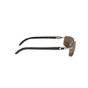 Cartier Rectangle Buffalo Horn Sunglasses - Gray/Silver