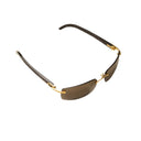 Cartier Rectangle Buffalohorn Sunglasses - Gold
