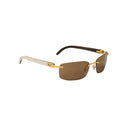 Cartier Rectangle Buffalohorn Sunglasses - Gold