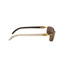 Cartier Rectangle Buffalohorn Sunglasses - Gold