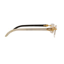 Gold And White Rectangle Buffalo Horn Eyeglasses