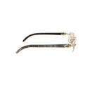 Silver And Grey Rectangle Buffalo Horn Eyeglasses