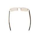 Silver And Grey Rectangle Buffalo Horn Eyeglasses